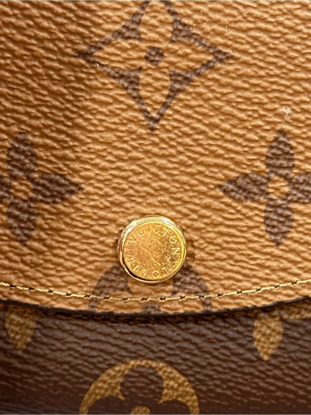 Louis Vuitton Two-Tone Monogram Compact Wallet in Brown and Tan